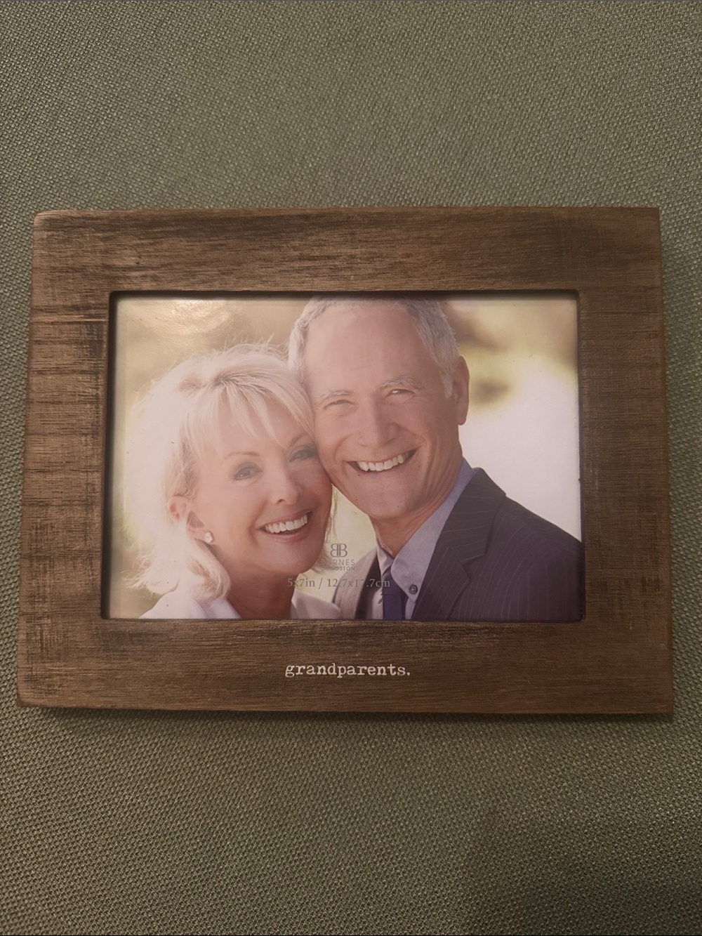 Barneys New York Brown Wooden 'grandparents.' Photo Frame